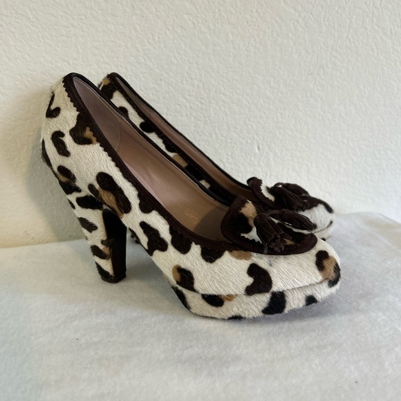 L'Autre Chose Leopard Print calf hair heels Size 36 5.5 US - Picture 1 of 11